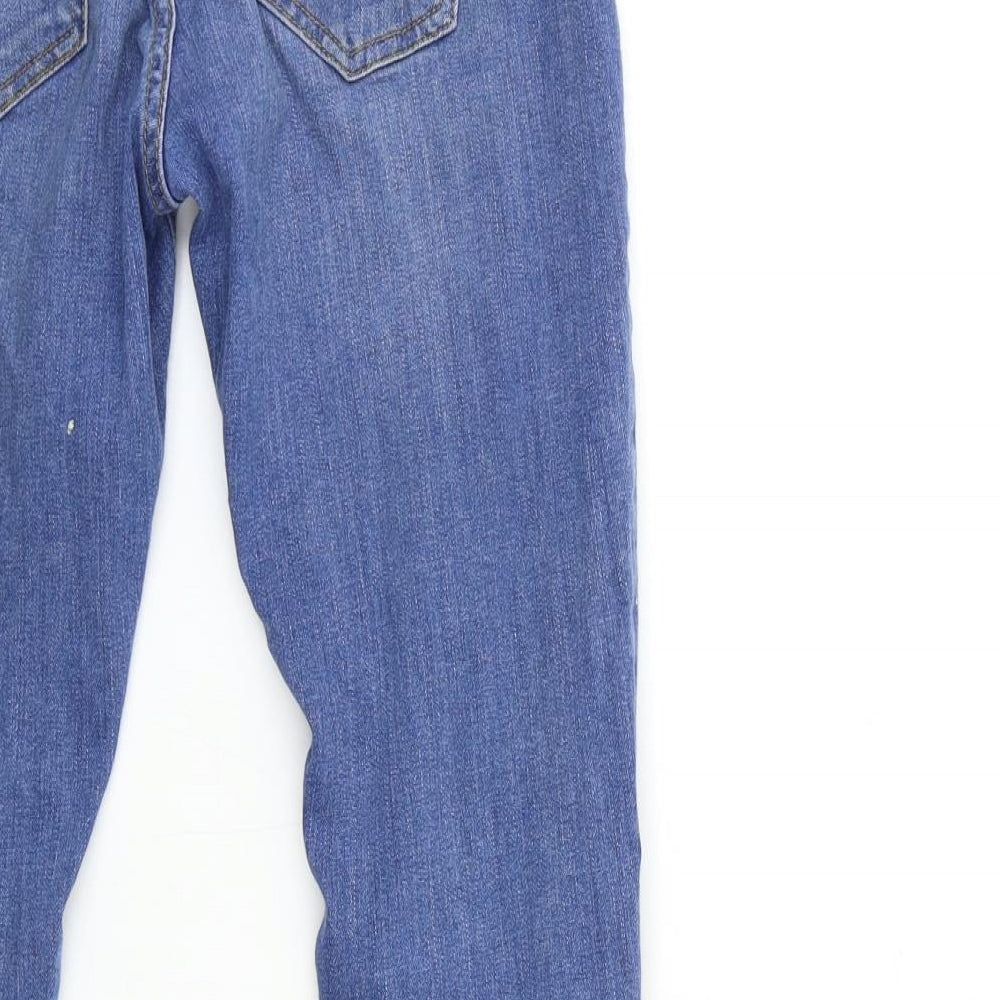 Brand and care label for Denim & Co. women’s blue denim skinny jeans, size UK 6, 28-inch leg
