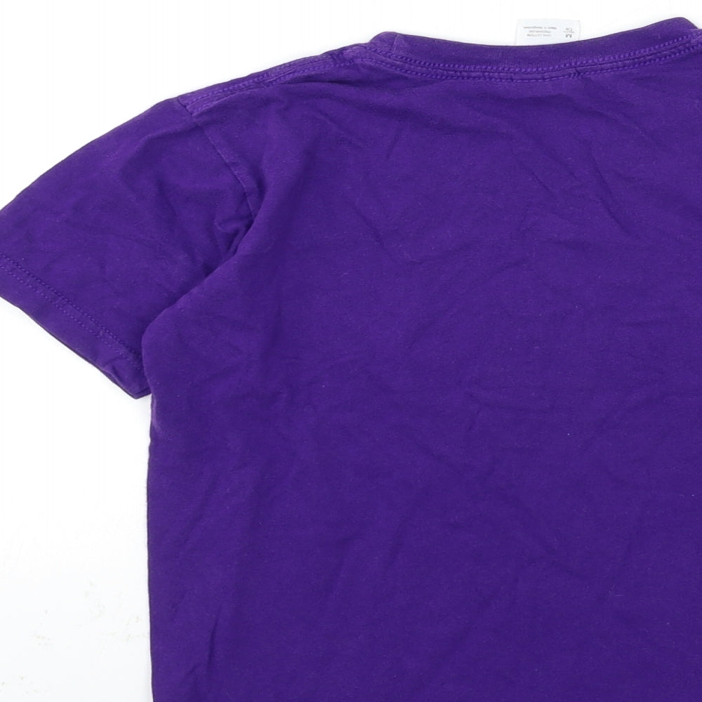 Gildan Girls Purple Basic T-Shirt Size 7-8 Years - URBAN WONDERLAND