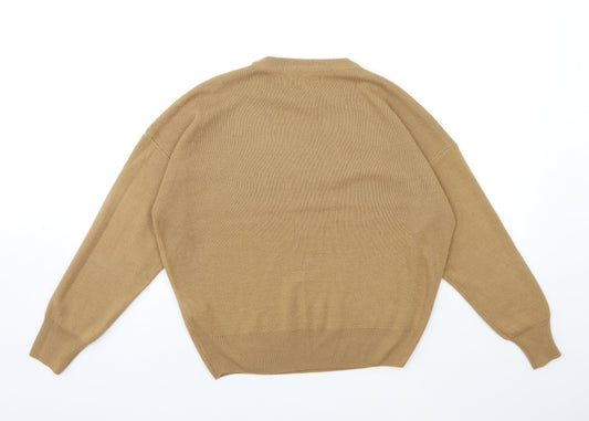 Boohoo Womens Brown Knit Pullover Jumper Size M