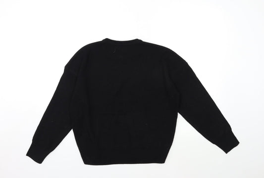 Boohoo Womens Black Knit Pullover Jumper Size M