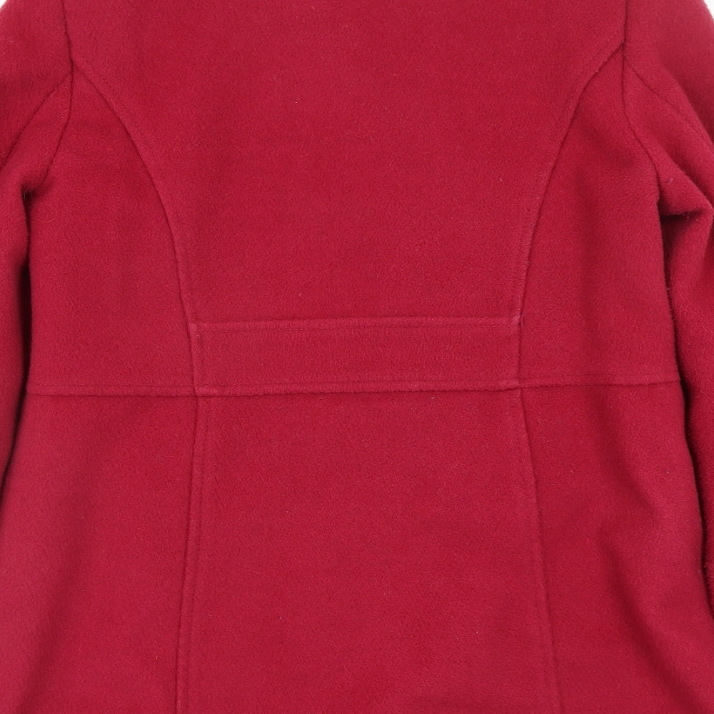 Classic Womens Red Overcoat Coat Size 10