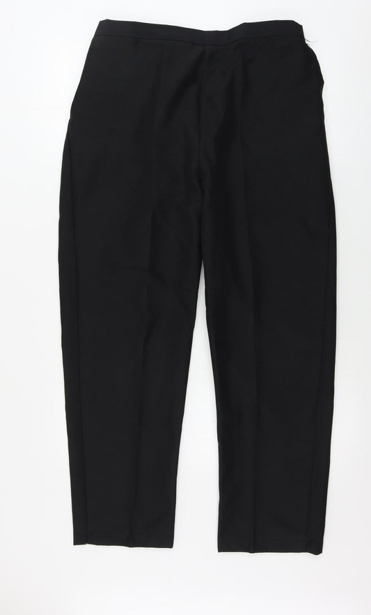 Womens UK Size 20 Preworn Regular Fit Black Trousers