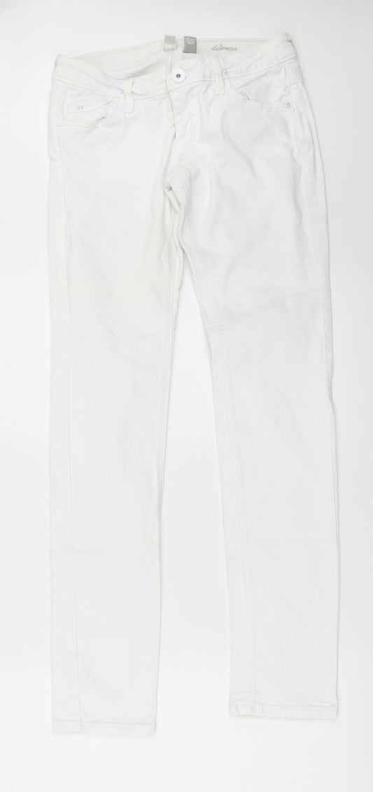 Womens UK Size 36 MNG Regular Fit Skinny White Jeans