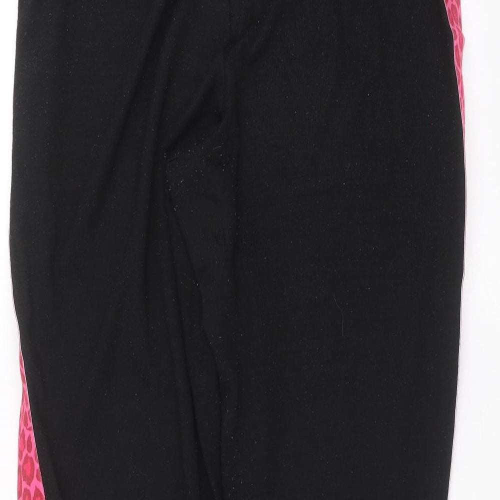 Studio Womens Black Knit Jogger Trousers Size 12 L29 in - animal print detail