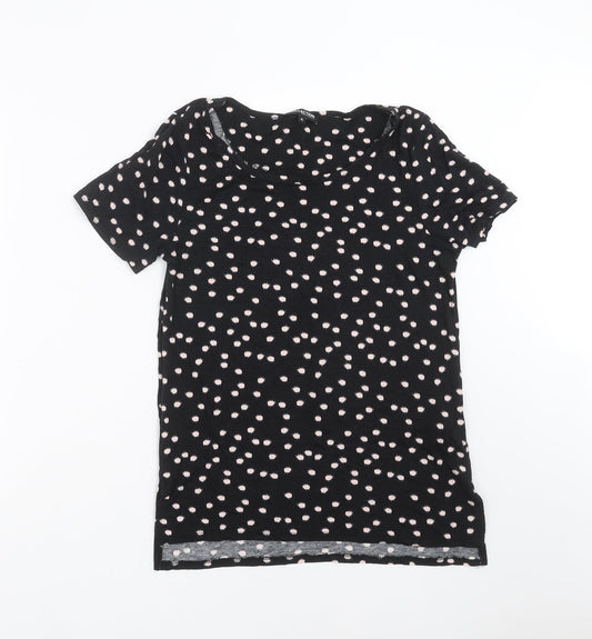 Womens UK Size 10 Debenhams Black Basic T-Shirt