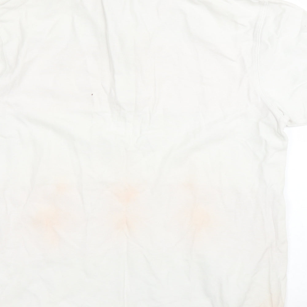 Piere Cardin Mens White Striped Polo Size M