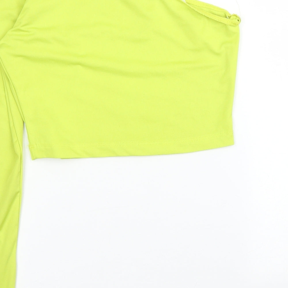 SheIn Womens Green Cropped Blouse Size M