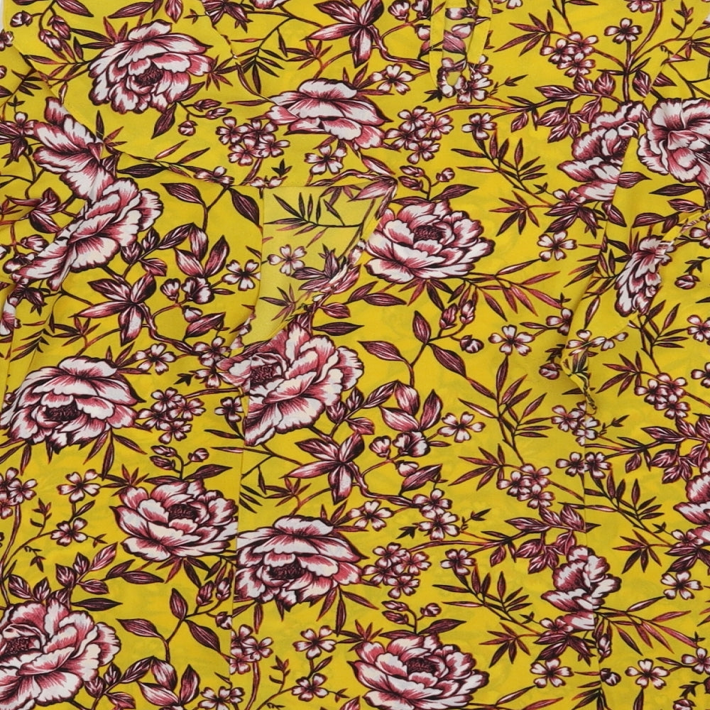 Womens UK Size 8 Peacocks Yellow Basic Blouse