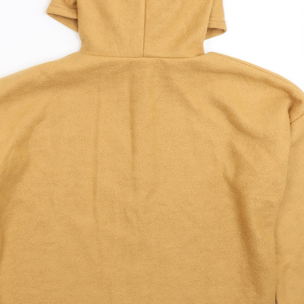 Brand and care label for Missguided women’s beige fleece jacket, size UK 8, - oversized