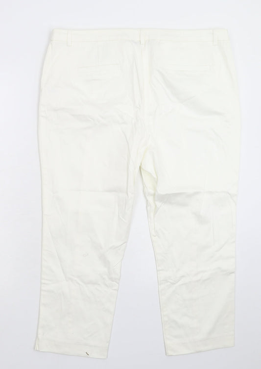 TU Womens White Cropped Trousers Size 16 L22 in