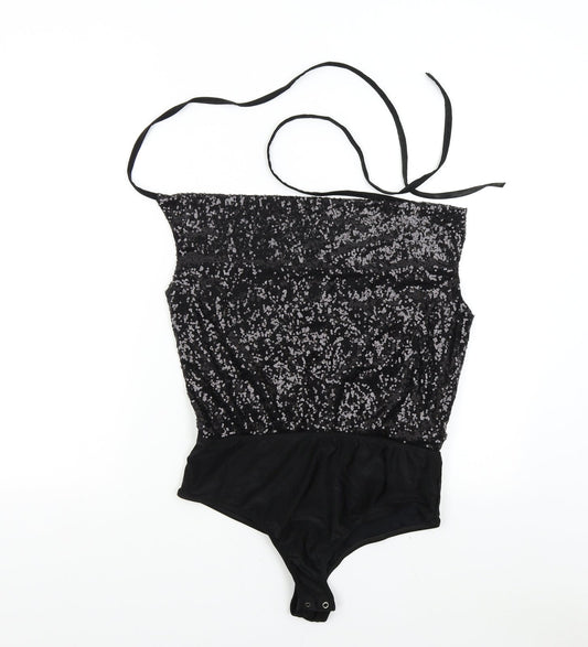 Womens UK Size 12 Missguided One-Piece Black Bodysuit