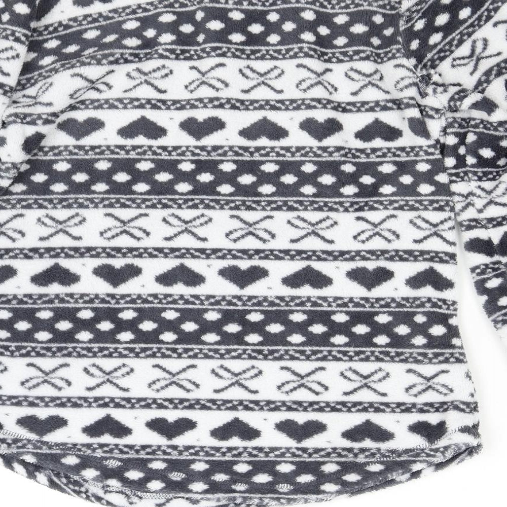 Primark Womens Multicoloured Geometric Fleece Top Pyjama Top Size 8