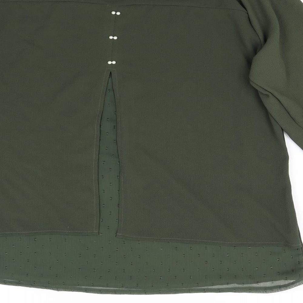 Malhas Womens Green Basic Blouse Size XL