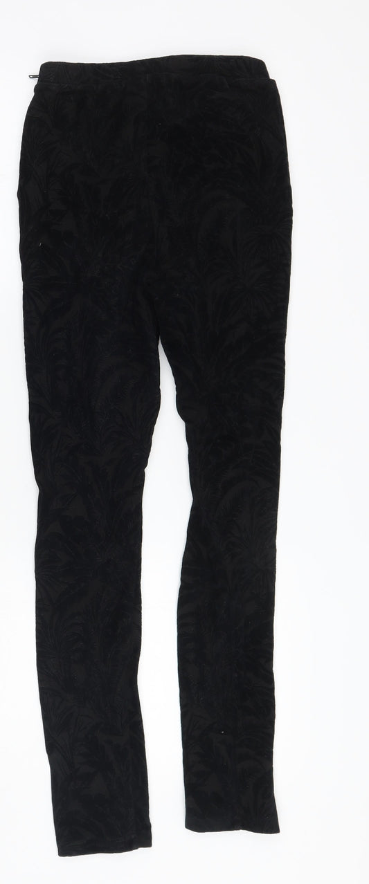 Womens UK Size 8 Topshop Regular Fit Black Trousers