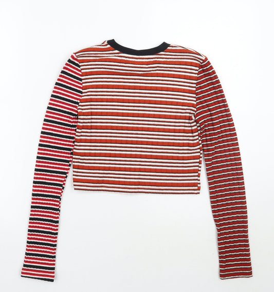 Womens UK Size 6 Topshop Red Basic T-Shirt