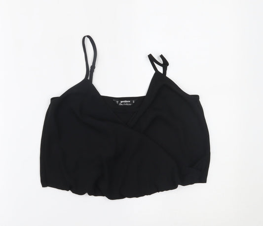 Miss Selfridge Womens Black Cropped Tank Size 8