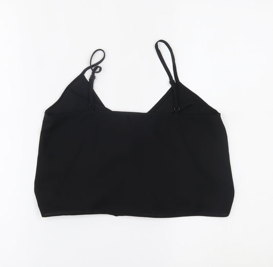 Miss Selfridge Womens Black Cropped Tank Size 8
