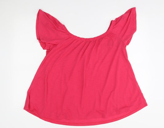 George Womens Pink Basic Blouse Size 16