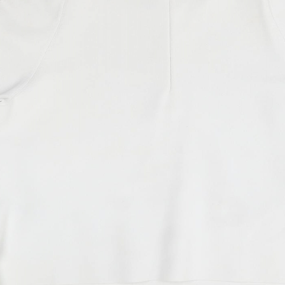Brand and care label for LK Bennet women’s white basic t-shirt, size S, - shoulder slits