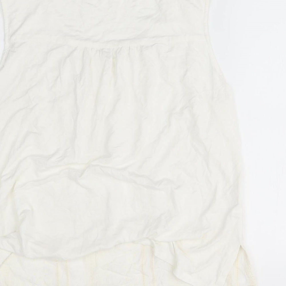 Womens UK Size One Size Preworn White Basic Blouse