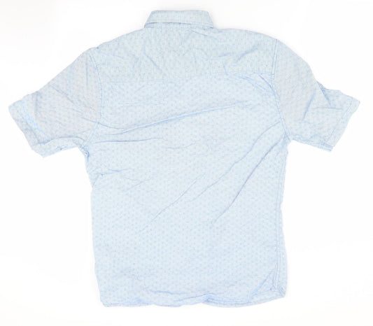 ACW 85 Mens Blue Striped Button-Up Size M