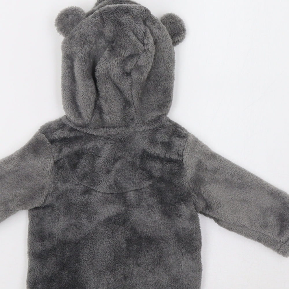 F&F Baby Grey Jacket Size 3-6 Months - Bear Hood