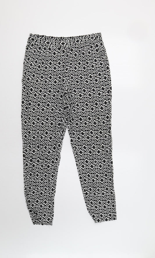 Womens UK Size 8 Papaya Regular Fit Black Trousers