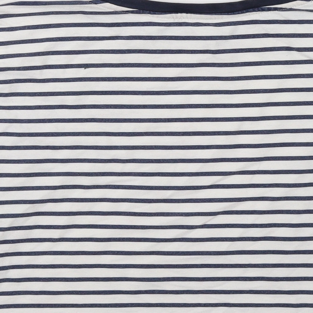 H&M Girls White Striped Basic T-Shirt Size 5-6 Years