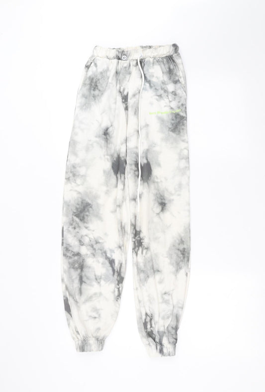 Additional front view of SHEIN women’s white sweatpants, size XS, 24-inch leg