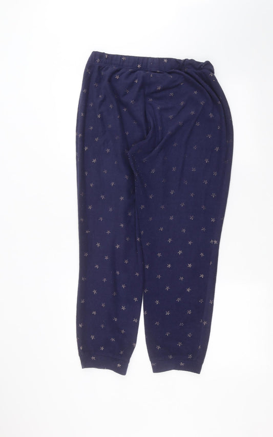 George Womens Blue Polka Dot Sweatpants Trousers Size 12 L25 in