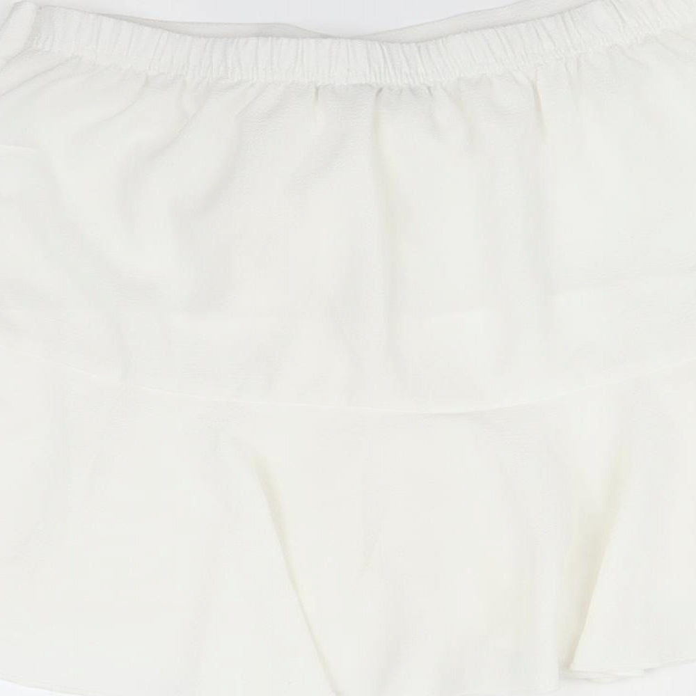 I SAW IT FIRST Womens White   Paperbag Shorts Size 8