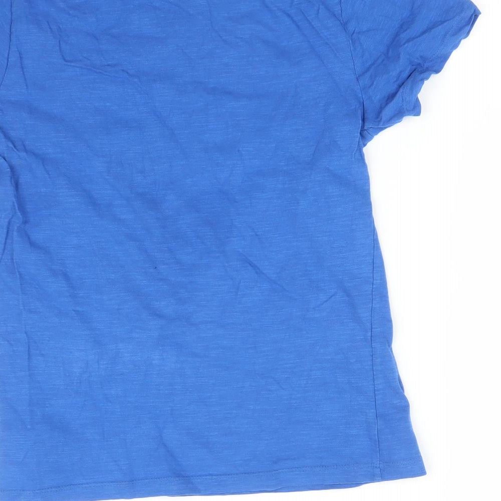 Brand and care label for Next boys’ blue basic t-shirt, size 10, years