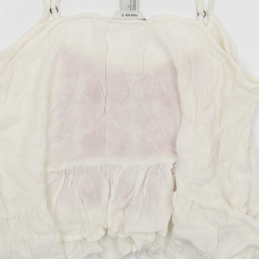 FOREVER 21 Womens White Cropped Tank Size S