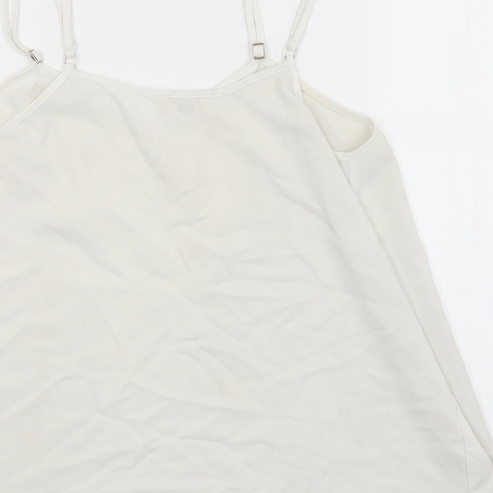 Womens UK Size 10 River Island White Basic Tank