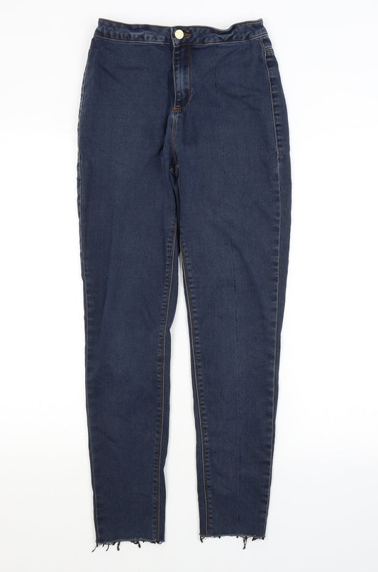 Womens UK Size 10 Missguided Regular Fit Snow Pants Blue Trousers