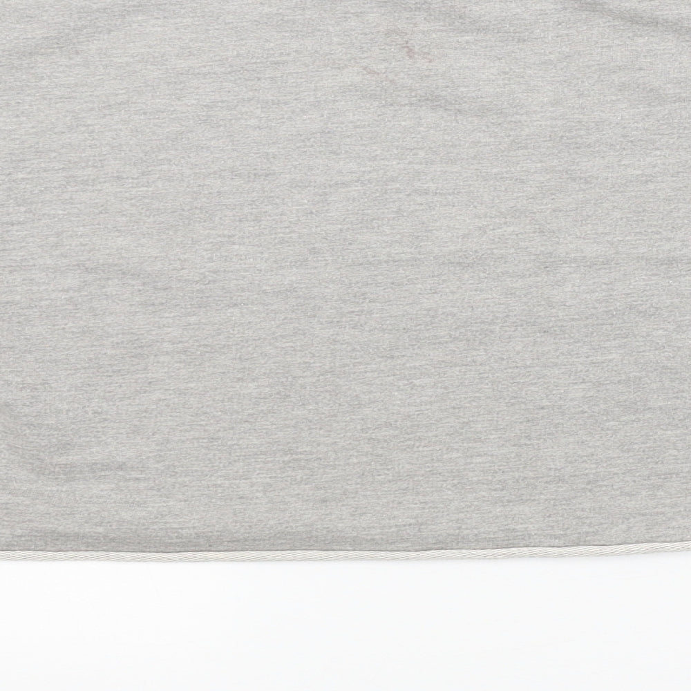 Brand and care label for Misspap women’s grey pullover sweatshirt, size UK 8