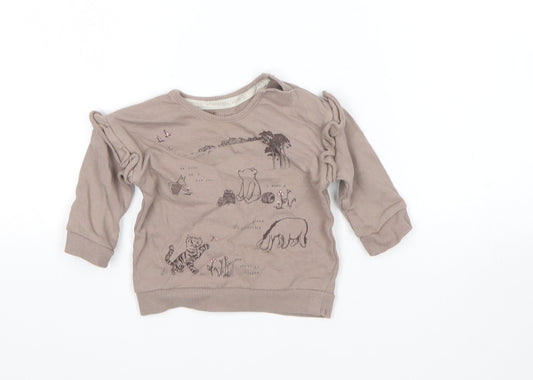 George Girls Brown Pullover Jumper Size 6-9 Months
