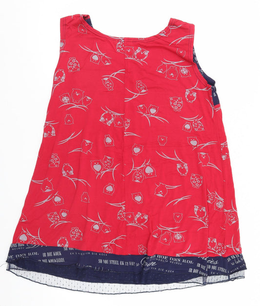 Womens UK Size 2XL Preworn Red Basic Tank