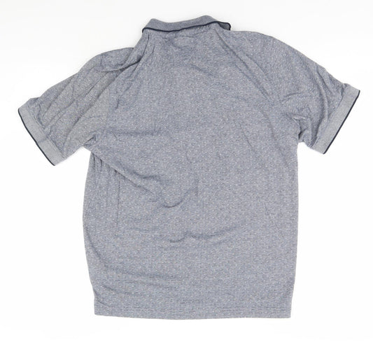 Lincoln Mens Grey Geometric Polo Size L