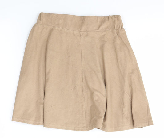 Boohoo Womens Brown A-Line Skirt Size 10
