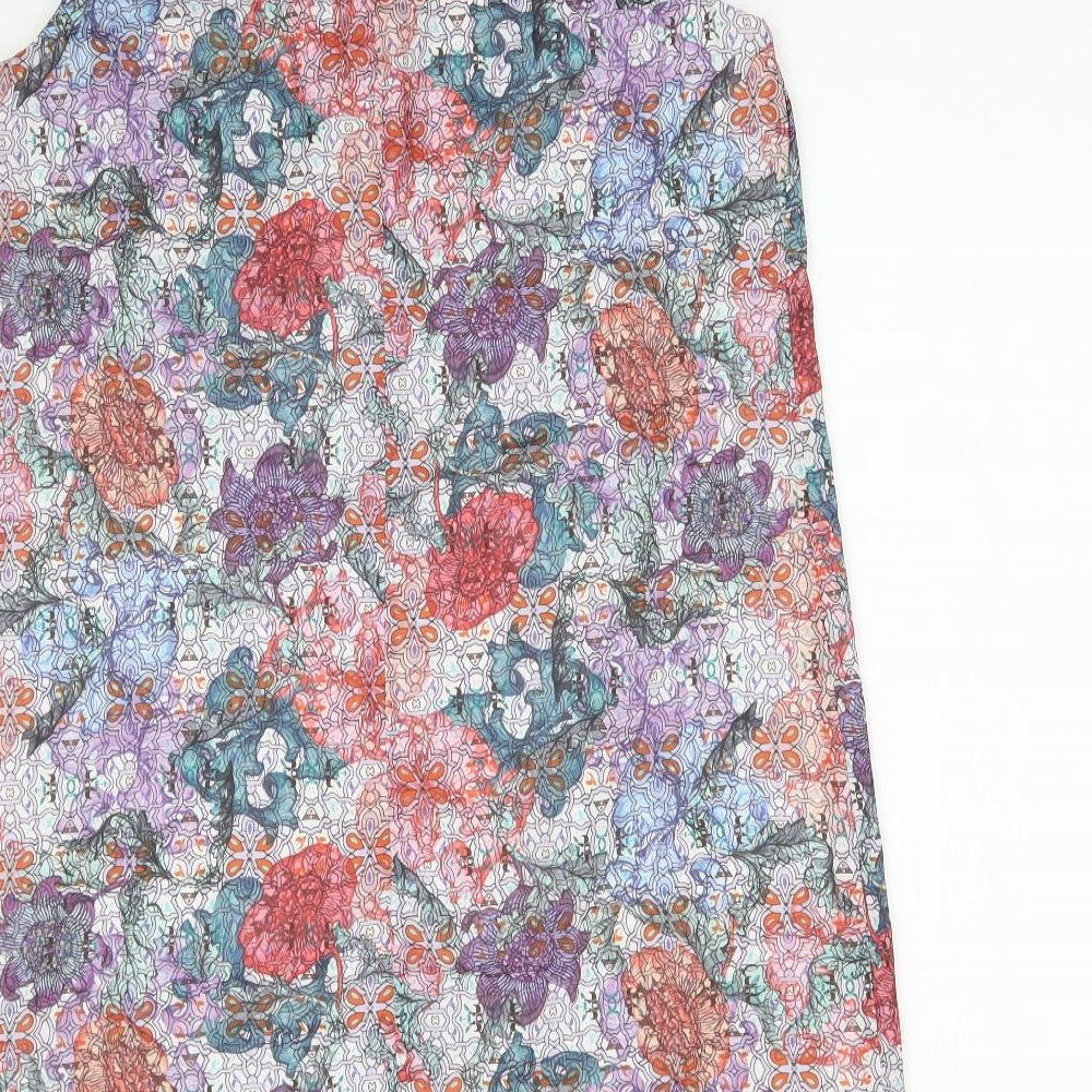 Brand and care label for H&M women’s multicoloured geometric tank dress, size UK 10