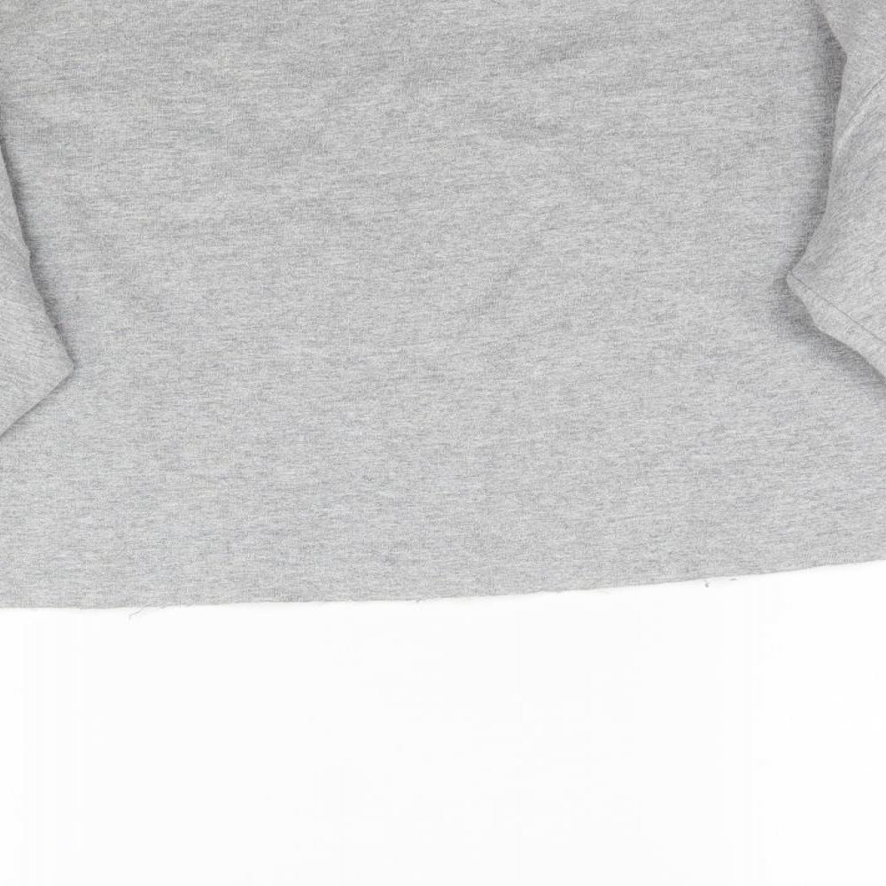 Topshop Womens Grey Pullover Sweatshirt Size M - Cropped Amour