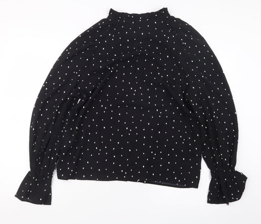 Womens UK Size 10 In the Style Black Basic Button-Up