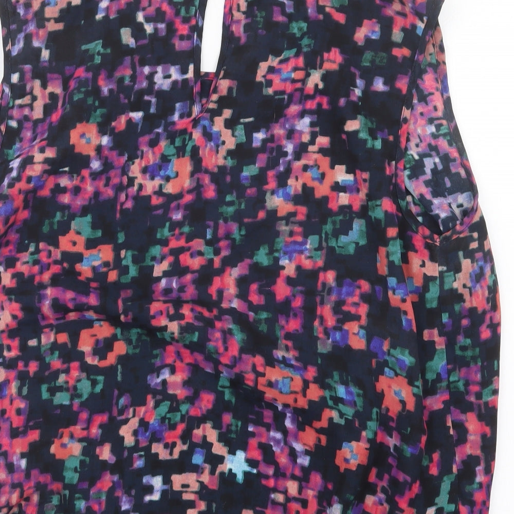 Atmosphere Womens Purple Geometric Basic Blouse Size 14