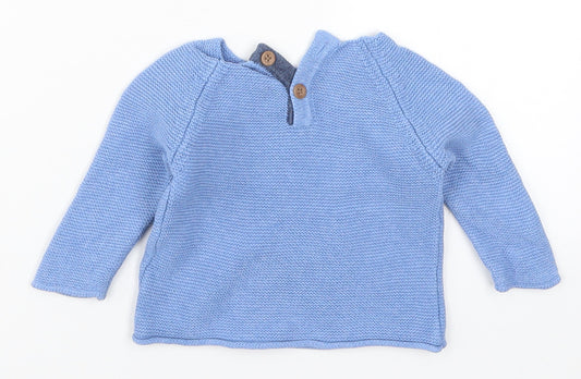 NEXT Boys Blue Knit Pullover Jumper Size 3-6 Months - Car