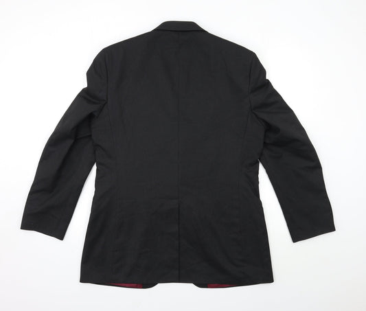 F&F Mens Black Striped  Jacket Suit Jacket Size 40