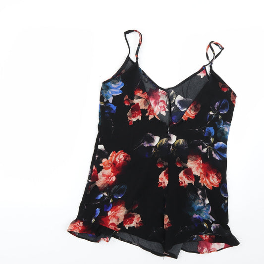pull & bear Womens Multicoloured Floral  Playsuit One-Piece Size L