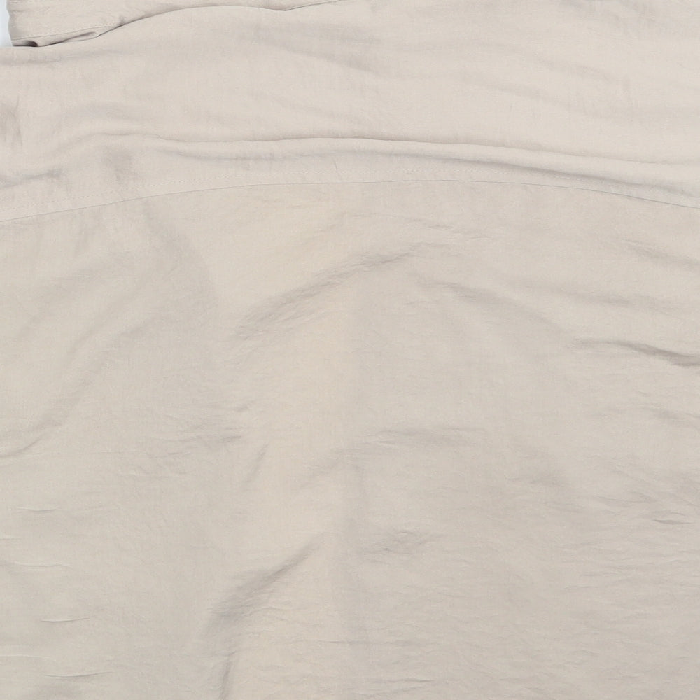 M&S Womens Beige Basic Button-Up Size 12