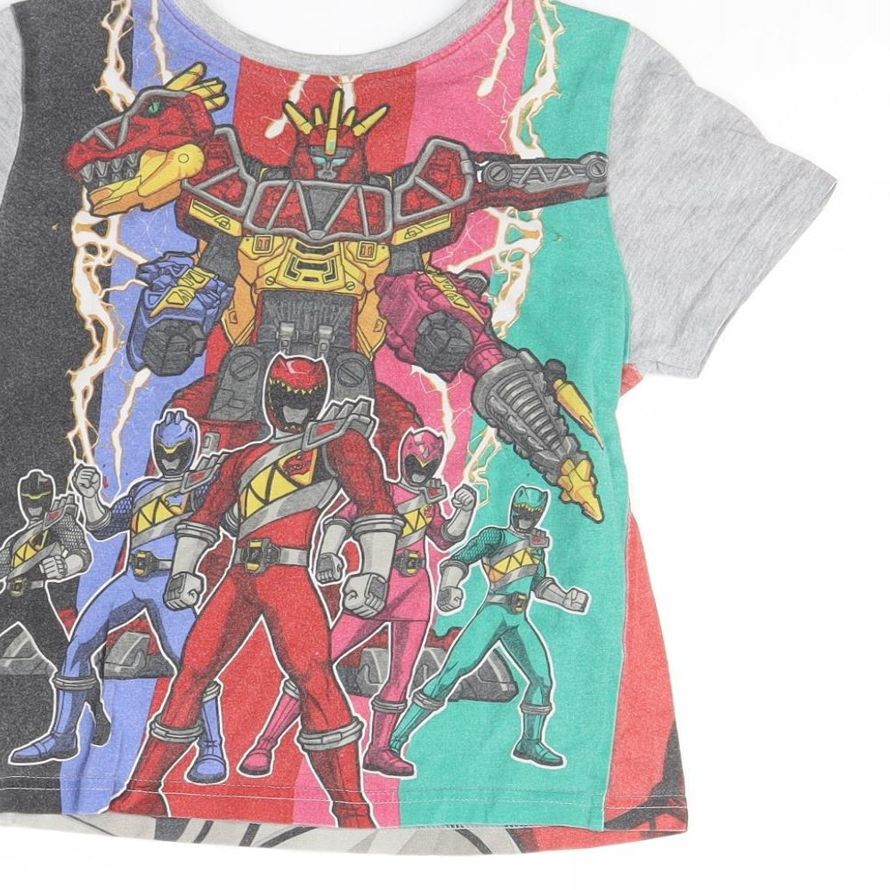 George Boys Grey Basic T-Shirt Size 4 Years - power rangers