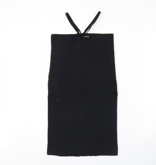 Additional front view of Misspap women’s black bodycon, size UK 14